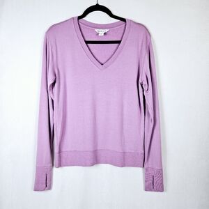 Athleta Modal V-Neck Pullover Sweater Lilac Purple Size Small